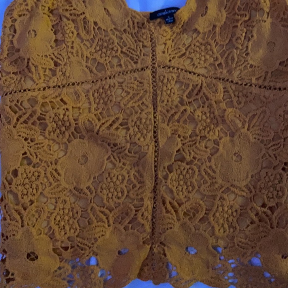 Lace yellow tank top